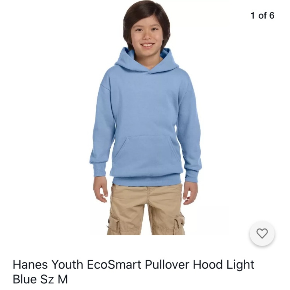COPY - Hanes Youth EcoSmart Pullover Hood Light B…